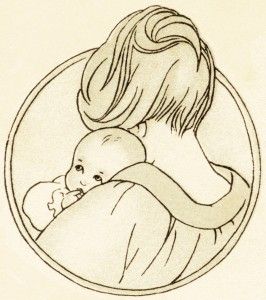 266x300 Collection Of Mother And Newborn Baby Drawing High Quality - Mother Holding Child Sketch
