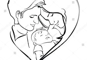 300x210 Father Mother And Baby Sketch Sketch Mom And Dad Holding A Small - Mother Holding Child Sketch