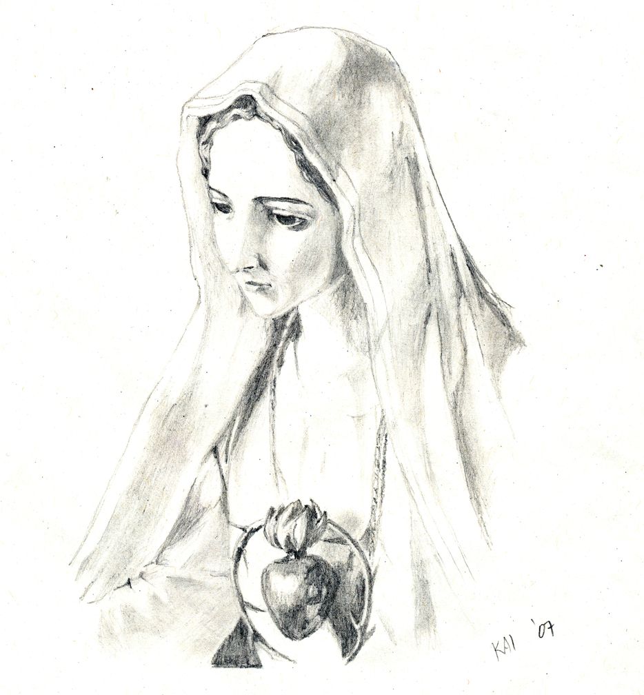 934x1008 Virgin Mary Pencil Drawings Virgin Mary Drawings In Pencil - Mother Mary Sketch