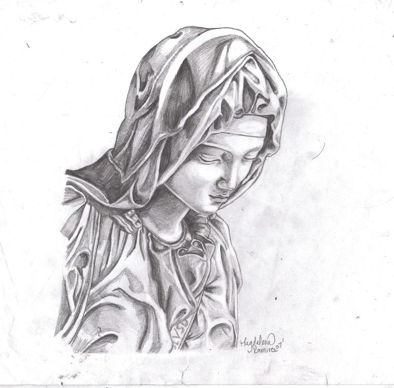 775x763 Virgin Mary By Kissmyanime - Mother Mary Sketch