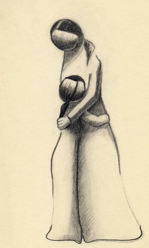 617x1024 Mother Daughter Sketch - Mother Sketch