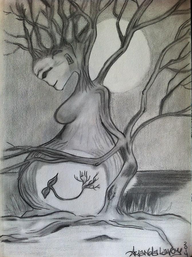 671x900 Our Mother Nature Sketch Drawing By Amanda Lavoy - Mother Sketch Images