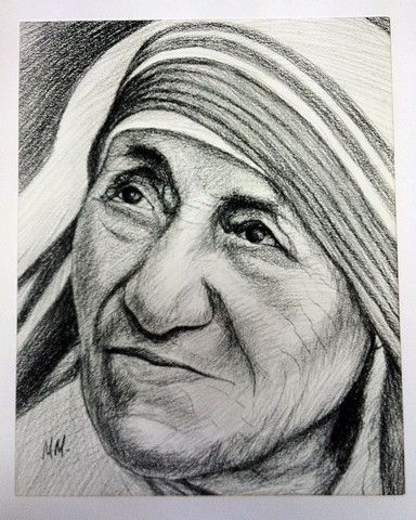 384x480 Mother Teresa Drawing Catholic Sacred Images - Mother Teresa Sketch