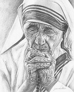 240x300 Mother Teresa Drawings Fine Art America - Mother Teresa Sketch