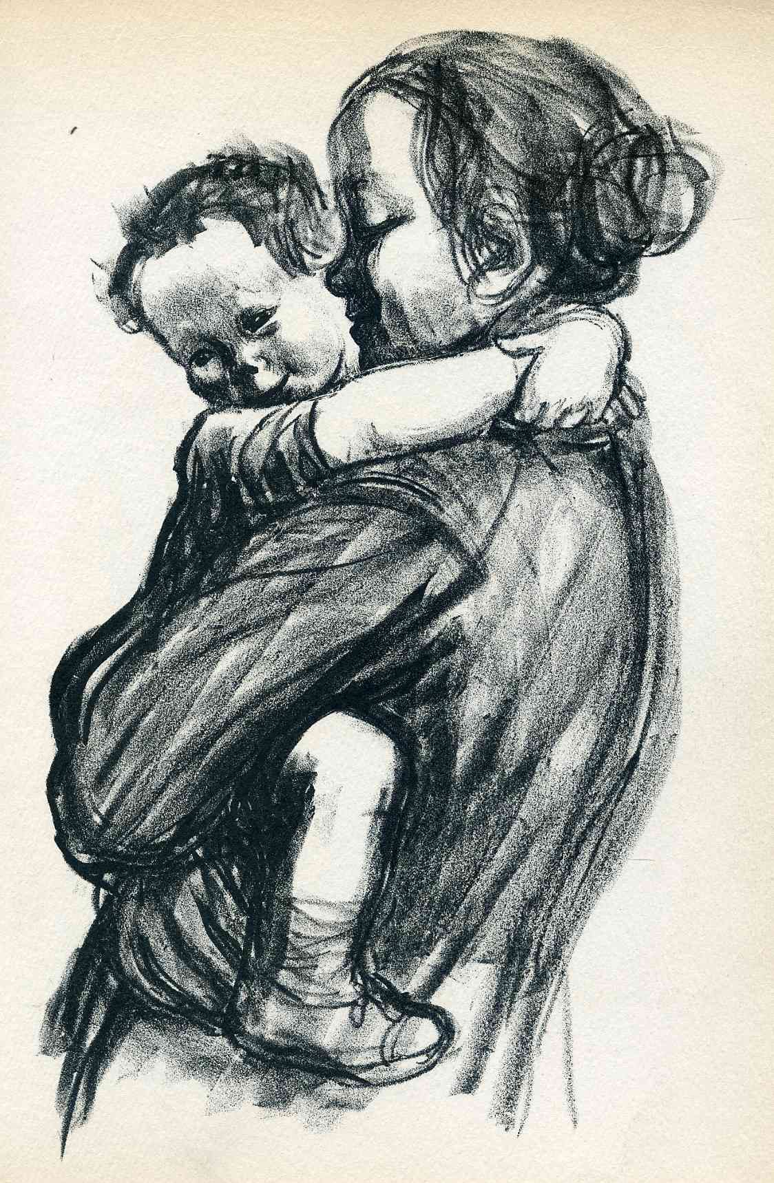 1124x1719 Mother With Child - Mother With Child Sketch
