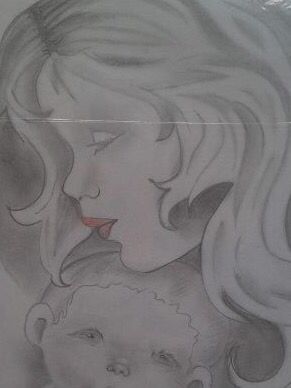 291x388 Pencil Sketch Motherhood My Drawing And Sketching - Motherhood Sketches