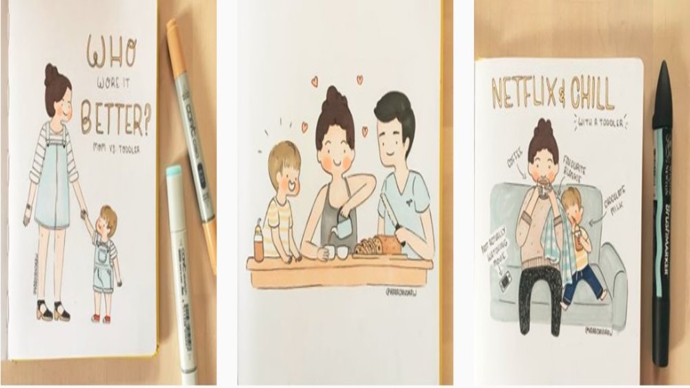 1000x562 This Stay At Home Moms Sketches About Everyday Life With Her 2 - Motherhood Sketches