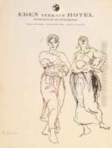 457x600 Three Sketches On The Theme Of Motherhood Oil Painting - Motherhood Sketches