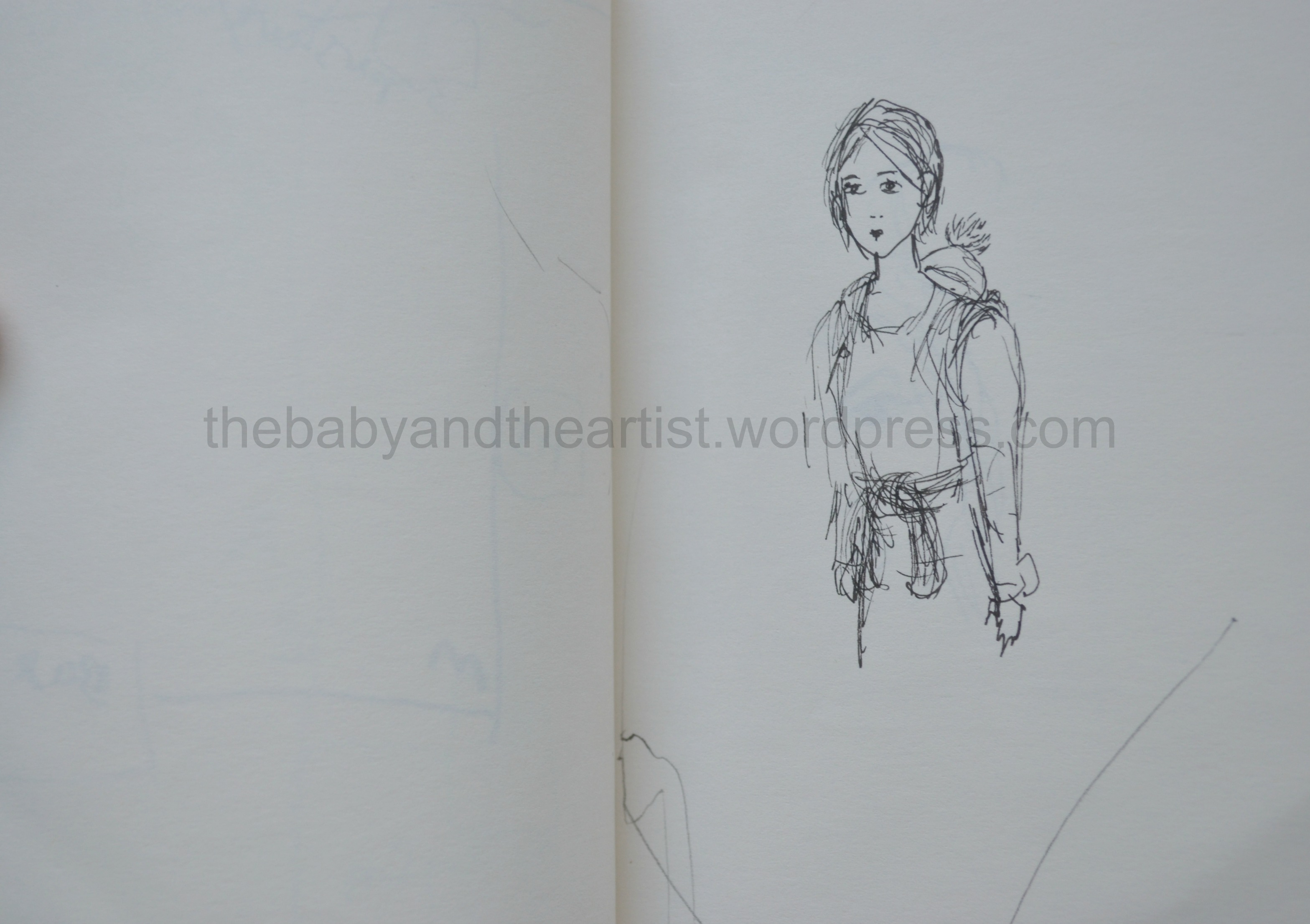 3135x2212 Babywearing Sketch Thebabyandtheartist - Motherhood Sketches