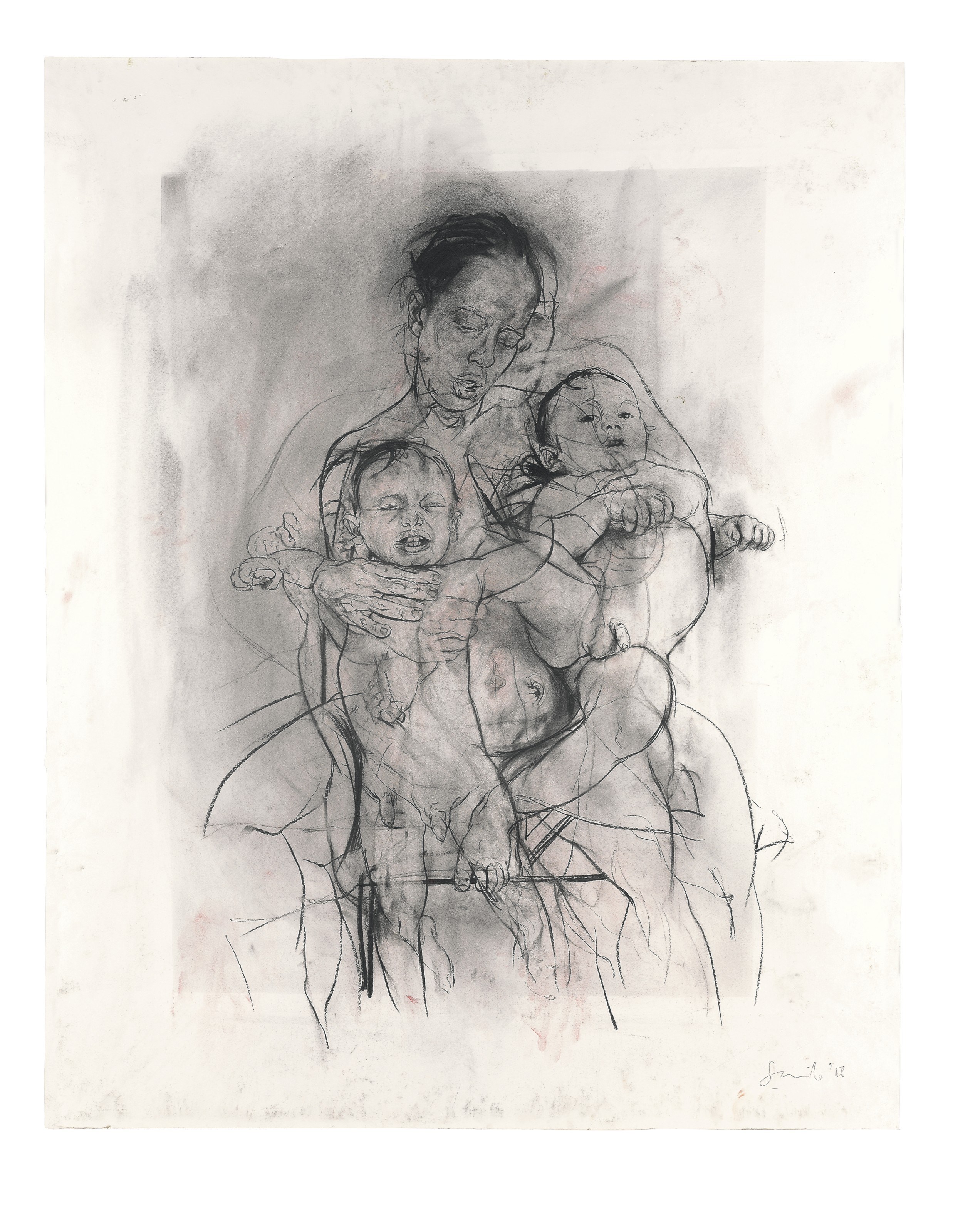 2474x3200 Jenny Saville Mother And Children (After The Leonardo Cartoon - Motherhood Sketches