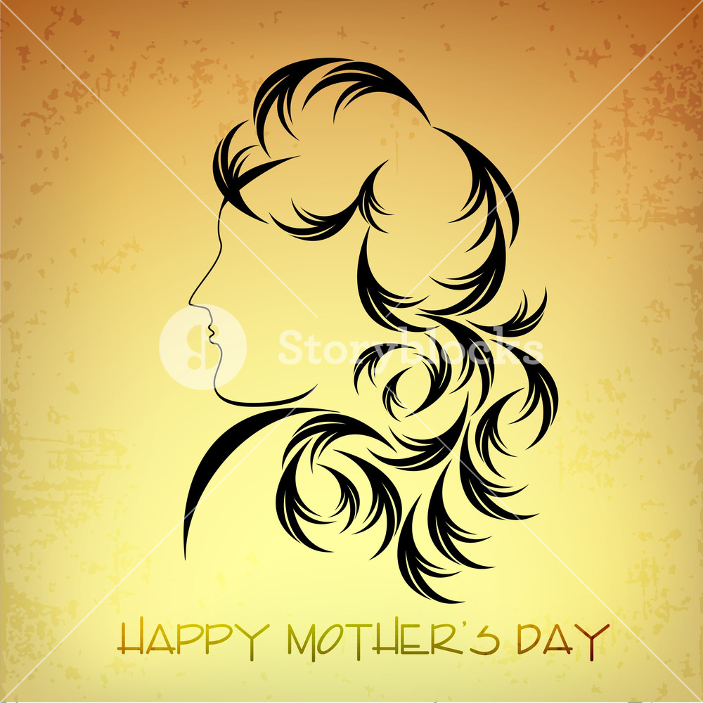 1000x1000 Happy Mothers Day Concept With Sketch Of A Lady Royalty Free Stock - Mothers Day Sketch