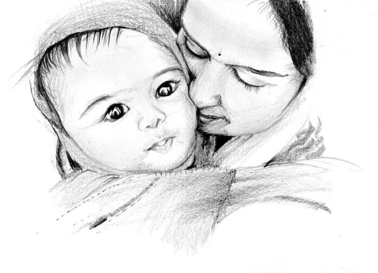 Cool Mother Love Drawing Easy Mothers Love Pencil Sketch Karon C. Shade