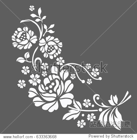 450x460 Flower Motif Sketch For Design - Motif Sketch