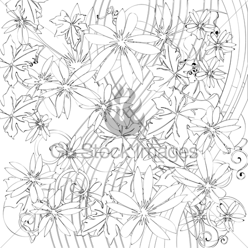 500x500 Abstract Floral Motif Sketch Gl Stock Images - Motif Sketch