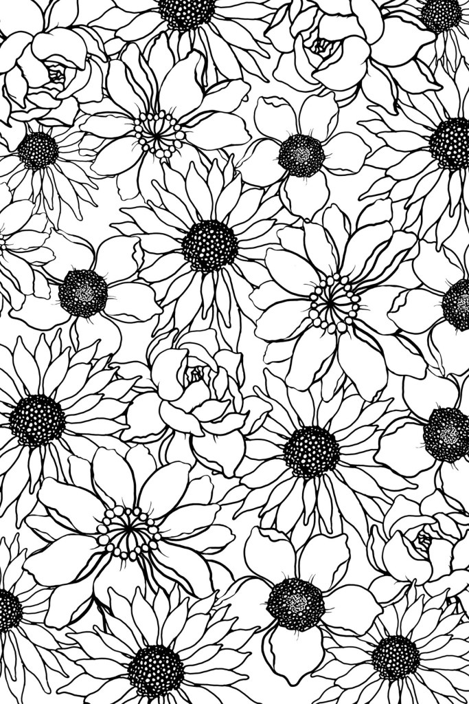 683x1024 Free Sketch Flowers 1 - Motif Sketch
