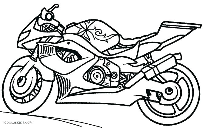 670x422 Motocross Coloring Pages Dirt Bike Printable Sketch Of - Motocross Sketch