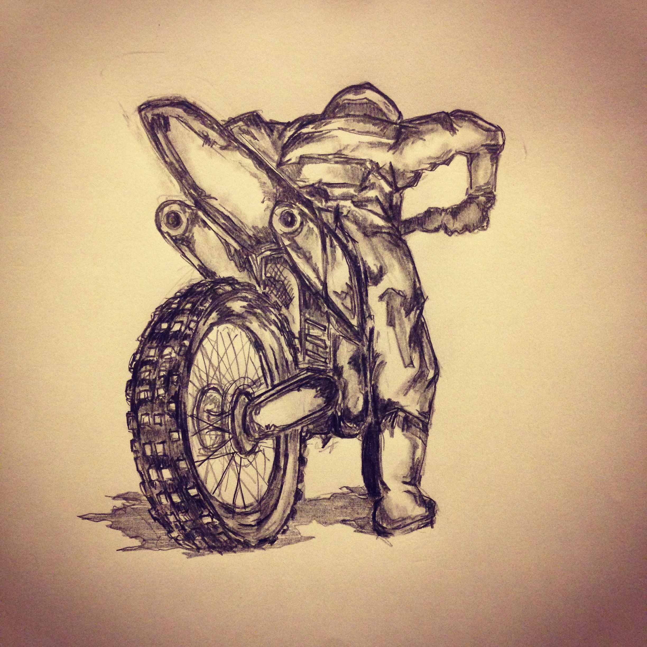2448x2448 Motorcross Tattoo Sketch By Tattoo Art Sketches - Motocross Sketch