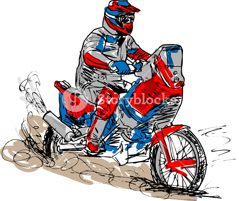 1000x841 Sketch Of Motocross Bike Increase Speed In Track. Vector - Motocross Sketch
