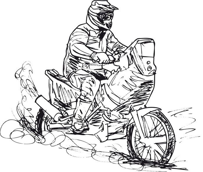 700x592 Sketch Of Motocross Bike Increase Speed In Track. Vector Illustr - Motocross Sketch