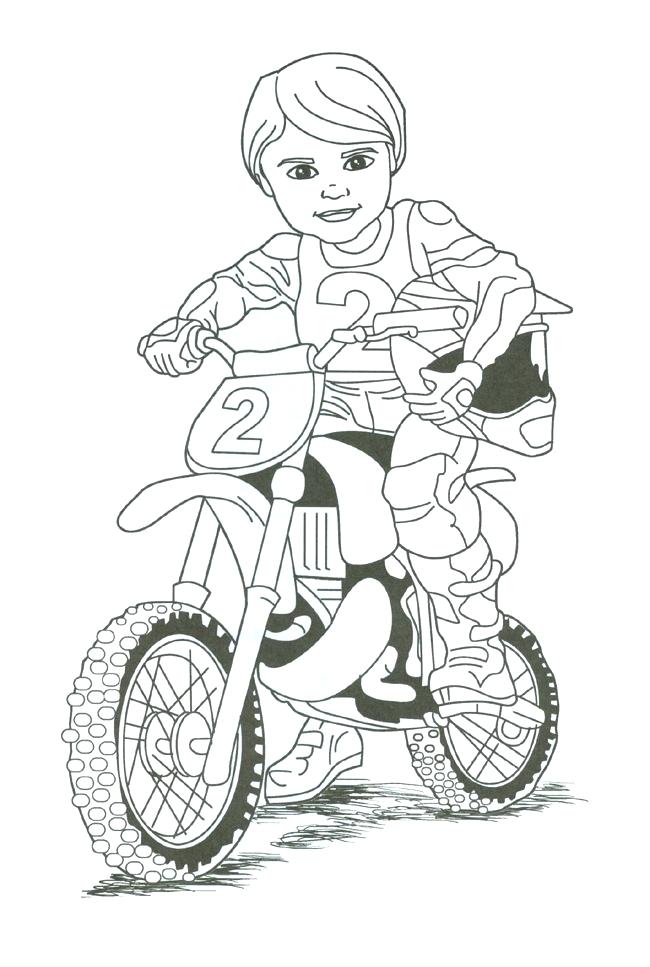 650x967 Dirtbike Coloring Pages Sketch Of Dirt Bike Coloring - Motocross Sketch
