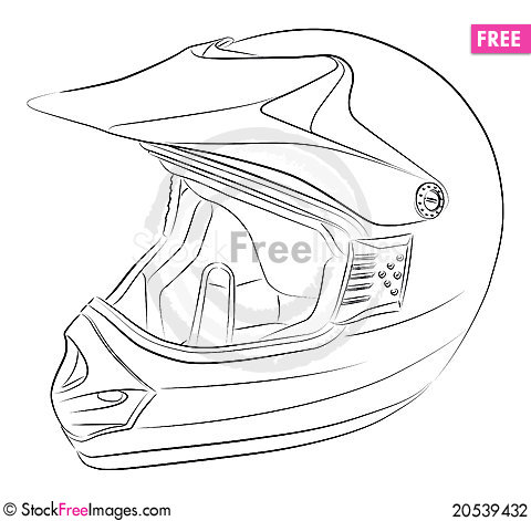 480x471 Drawn Biker Dirt Bike Helmet - Motocross Sketch