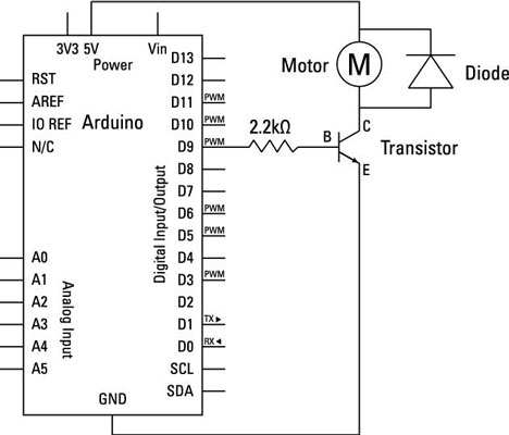 468x400 How To Spin A Dc Motor With The Arduino - Motor Sketch