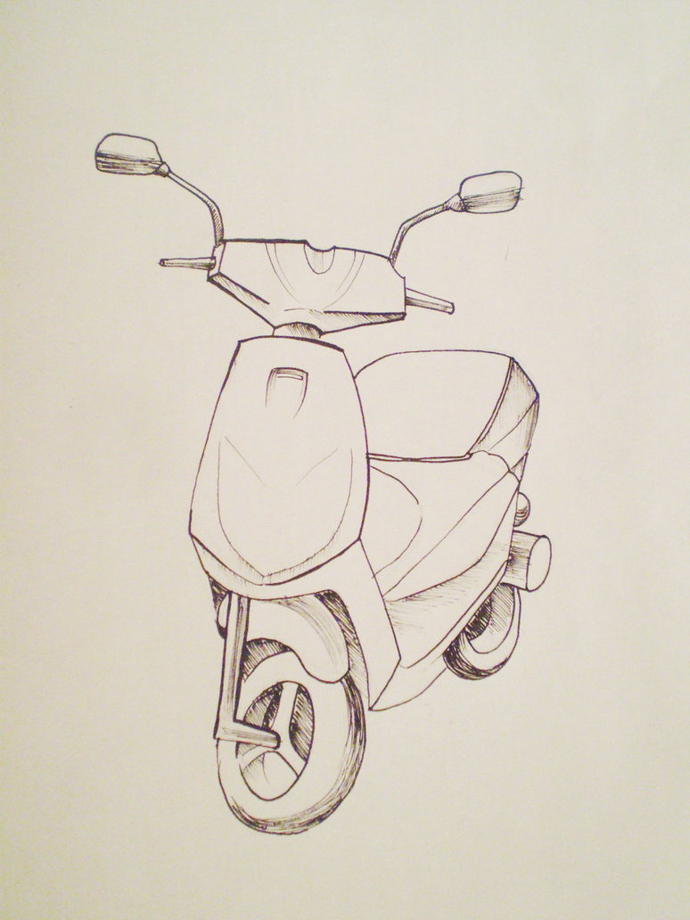 774x1032 Motor Scooter Sketch By Lava93 - Motor Sketch