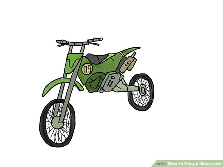 728x546 4 Ways To Draw A Motorcycle - Motorbike Sketch