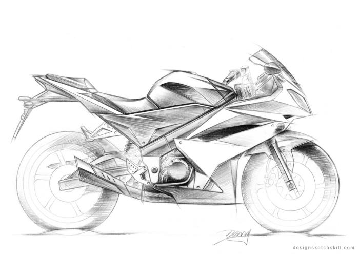 700x495 Motorcycle Sketch Tutorial By Yang Design - Motorcycle Design Sketch