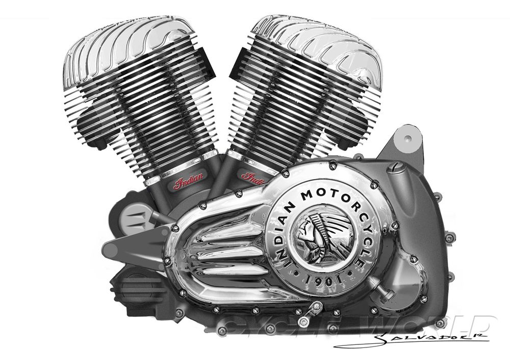 1000x684 Indian Motorcycles Thunder Stroke 111 V Twin Engine Cycle World - Motorcycle Engine Sketch