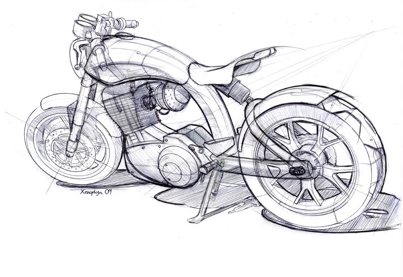 800x550 Mac Motorcycles - Motorcycle Engine Sketch