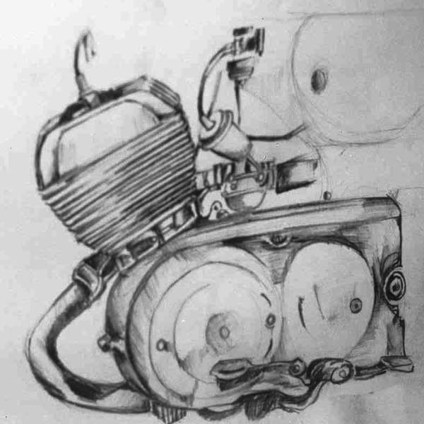 600x600 Motorcycle Engine - Motorcycle Engine Sketch