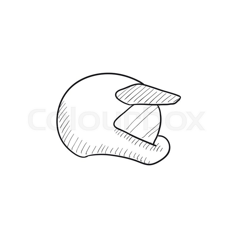 800x800 Motorcycle Helmet Vector Sketch Icon Isolated On Background. Hand - Motorcycle Helmet Sketch