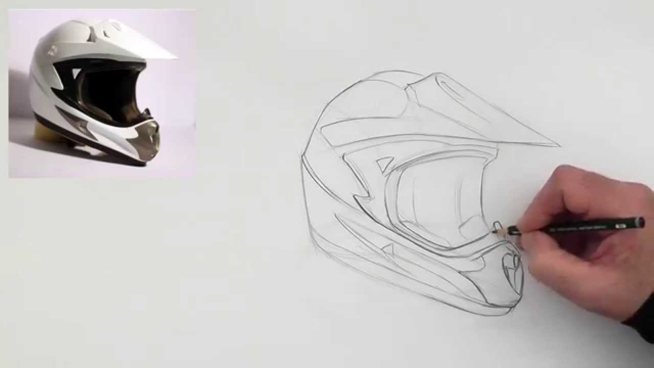 1280x720 Drawing A Helmet (Slow Version) - Motorcycle Helmet Sketch