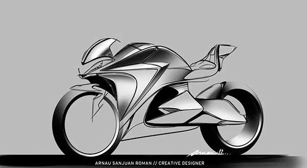 600x329 Honda Motorcycles Concept Sketches On Behance - Motorcycle Sketch