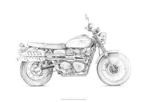 473x328 Motorcycle Sketch Iii Giclee Print By Megan Meagher - Motorcycle Sketch
