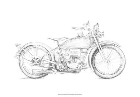 473x328 Motorcycle Sketch Iv Giclee Print By Megan Meagher - Motorcycle Sketch