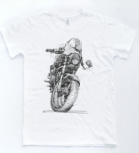 272x300 Motorcycle Sketch T Shirt Indie Sport Biker Tee Retro Macho - Motorcycle Sketch