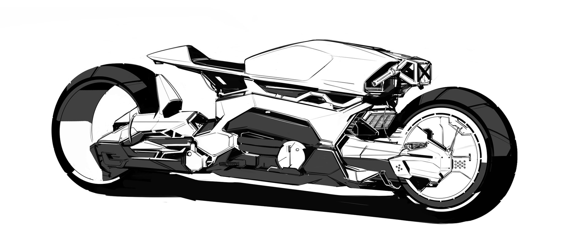 1920x817 Artstation - Motorcycle Sketch