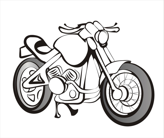 700x589 Motorcycle Sketch In Black Lines Wall Mural We Live To - Motorcycle Sketch