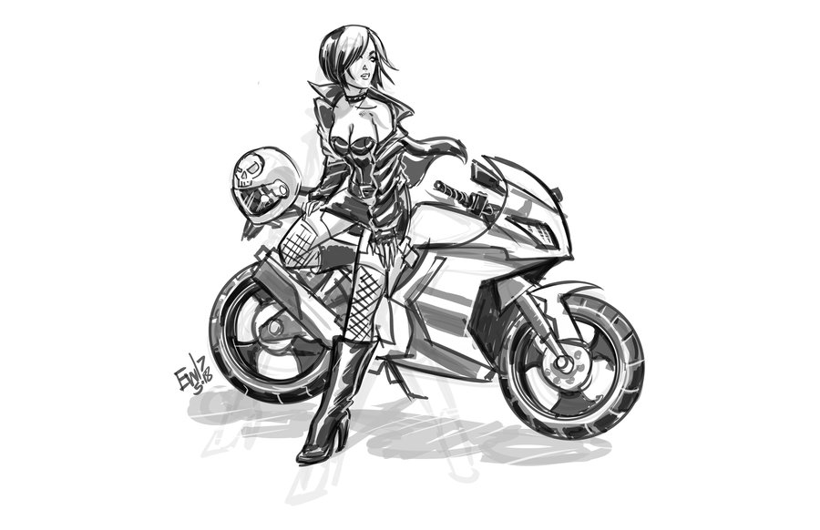 Motorcycle Sketch Images at PaintingValley.com | Explore collection of ...
