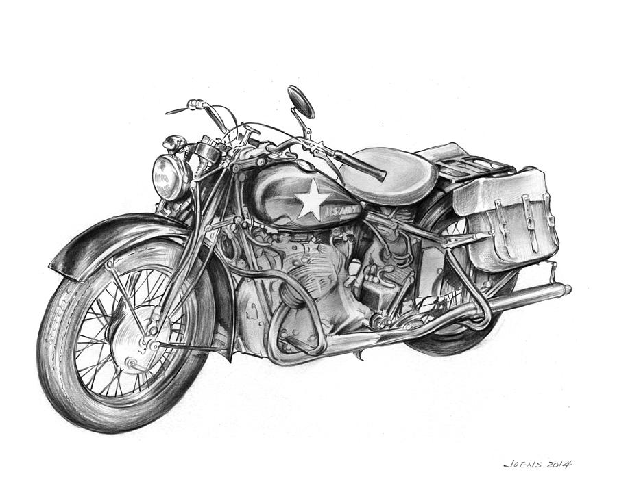 900x719 Motorcycle Drawings Fine Art America - Motorcycle Sketch Images
