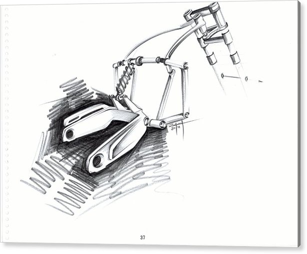 614x509 Motorcycle Sketch Art Acrylic Print By Rahul Rathore - Motorcycle Sketch Images