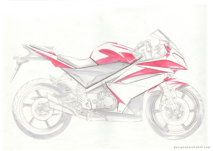 700x495 Motorcycle Sketch Tutorial By Yang Design - Motorcycle Sketch Images