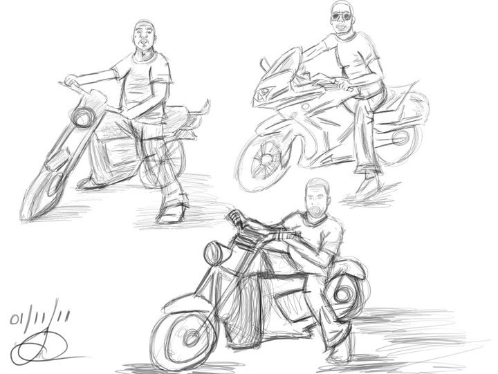 720x541 Motorcycle Sketches By Kitsulie - Motorcycle Sketches Art