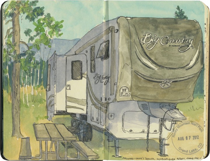 720x550 Motorhome Drawn The Road Again - Motorhome Sketch