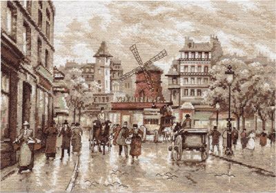400x279 Cross Stitch Kit Panna Gm 1255 - Moulin Rouge Sketch