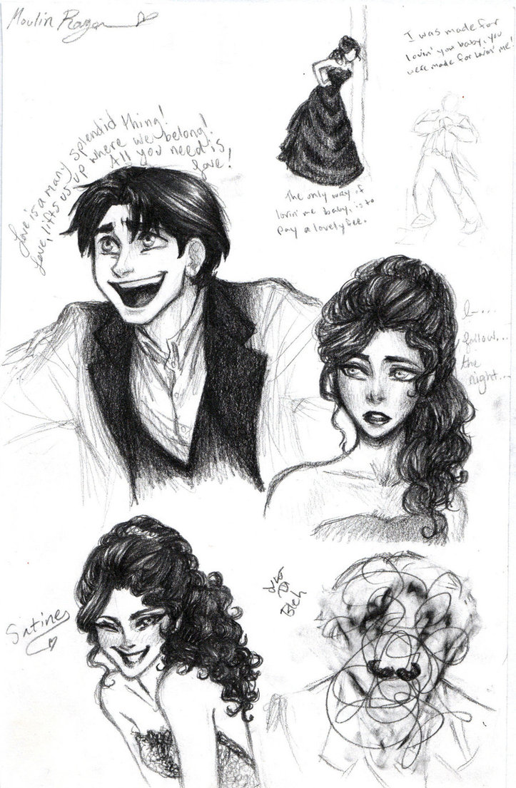 723x1105 Moulin Rouge Sketches By Alexandriamonik - Moulin Rouge Sketch