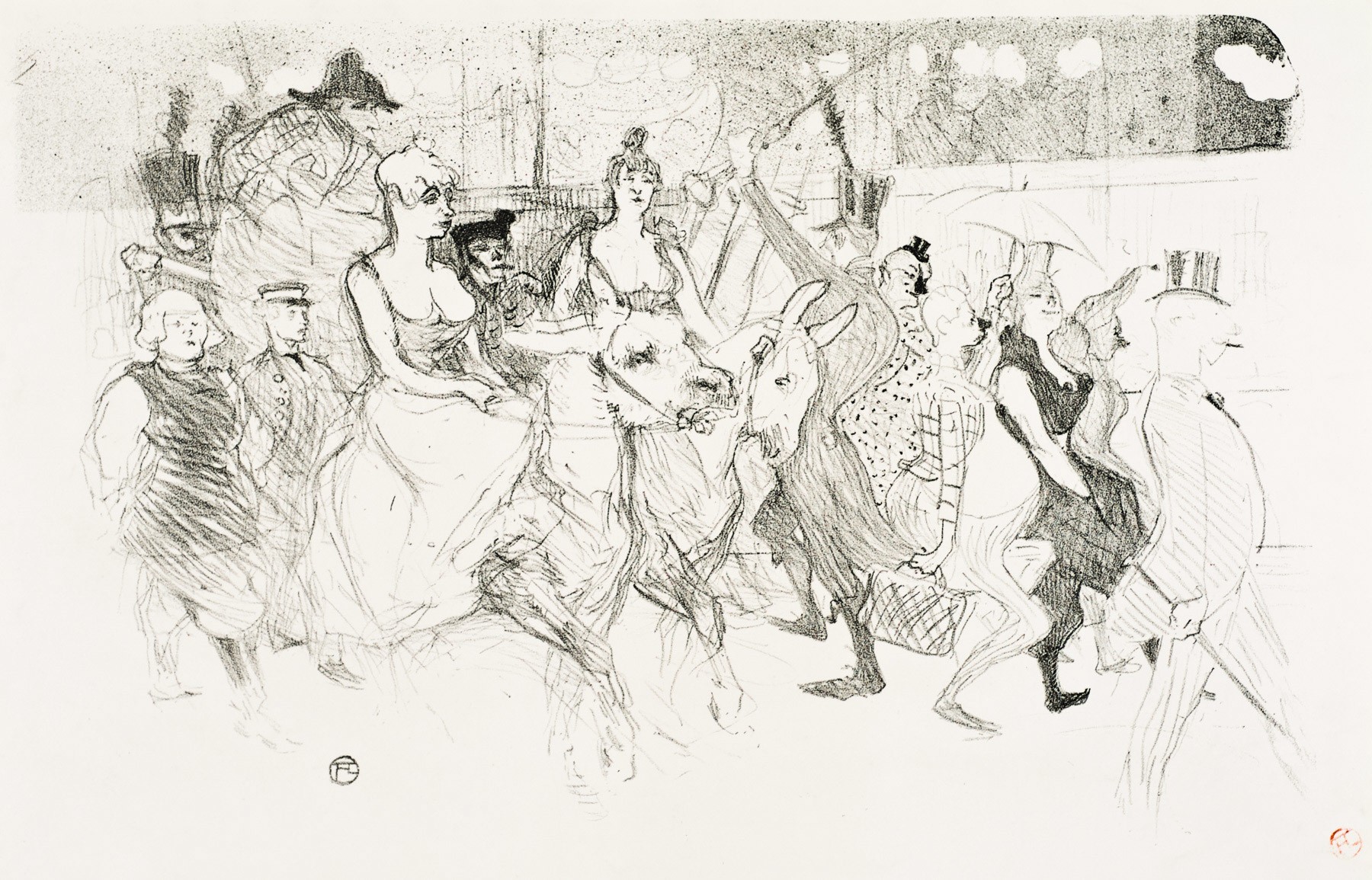 1800x1155 Toulouse Lautrec Lithograph Une Redoute Au Moulin Rouge - Moulin Rouge Sketch