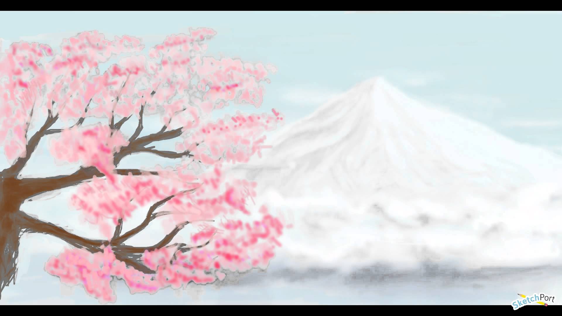 1920x1080 Mount Fuji By Ana - Mount Fuji Sketch